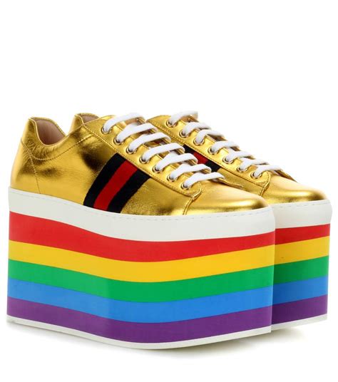 gucci rainbow shoes replica|gucci rainbow platform sneakers.